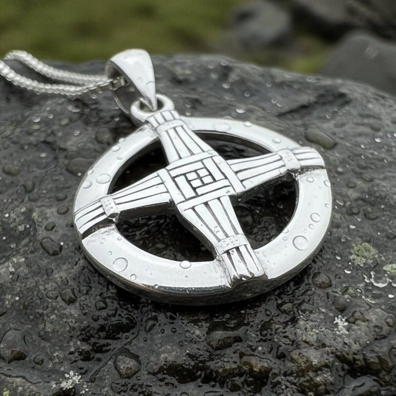 Dundalk Irish Saint Brigid's Cross Necklace in Sterling Silver Pendant La Vie Bien Dundalk Irish Saint Brigid's Cross Necklace in Sterling Silver