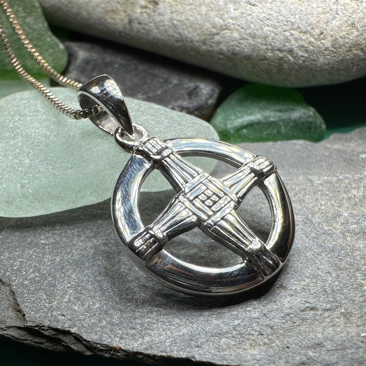 Dundalk Irish Saint Brigid's Cross Necklace in Sterling Silver Pendant La Vie Bien Dundalk Irish Saint Brigid's Cross Necklace in Sterling Silver