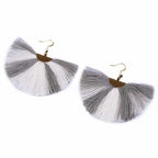 Duo Cleo Tassel Grey Earrings - Thailand Jewelry La Vie Bien Duo Cleo Tassel Grey Earrings - Thailand