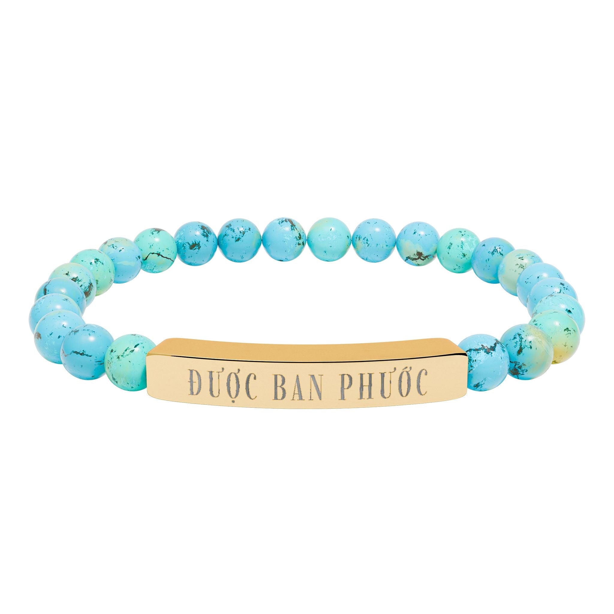 Được ban phước Vietnamese Blessing beaded bracelet, Good fortune Engraved Natural Stone Stretch Bar Bracelet Accessories La Vie Bien Được ban phước Vietnamese Blessing beaded bracelet, Good fortune Engraved Natural Stone Stretch Bar Bracelet