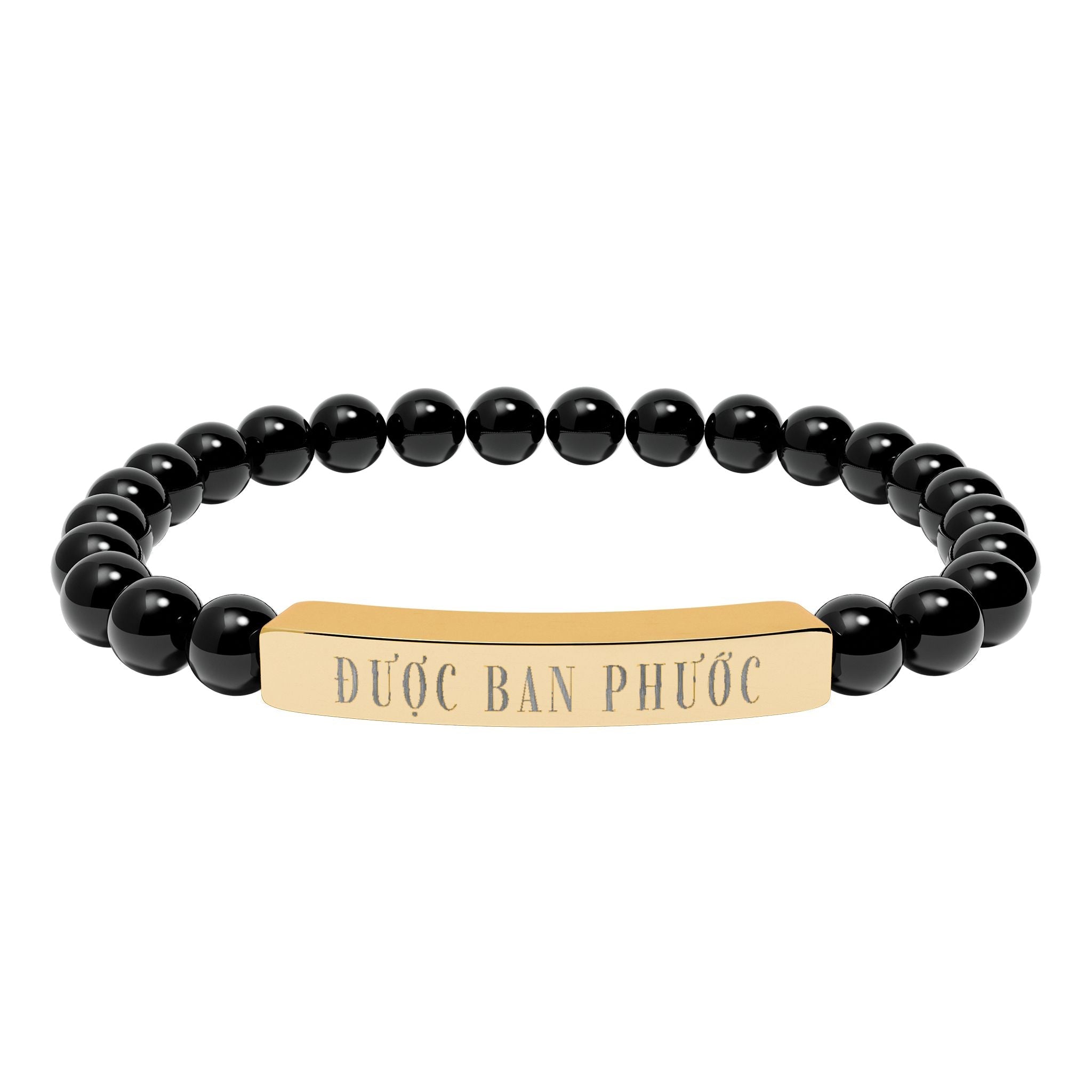 Được ban phước Vietnamese Blessing beaded bracelet, Good fortune Engraved Natural Stone Stretch Bar Bracelet Accessories La Vie Bien Được ban phước Vietnamese Blessing beaded bracelet, Good fortune Engraved Natural Stone Stretch Bar Bracelet