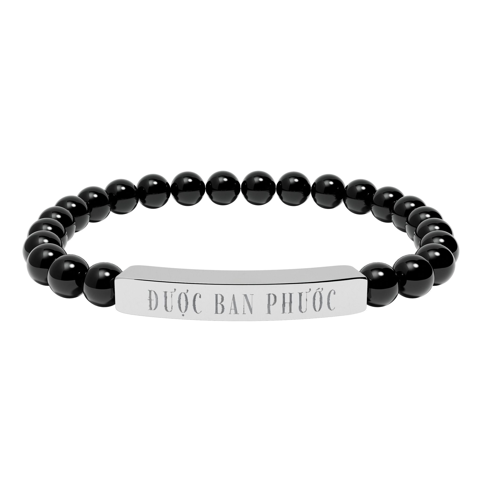 Được ban phước Vietnamese Blessing beaded bracelet, Good fortune Engraved Natural Stone Stretch Bar Bracelet Accessories La Vie Bien Được ban phước Vietnamese Blessing beaded bracelet, Good fortune Engraved Natural Stone Stretch Bar Bracelet