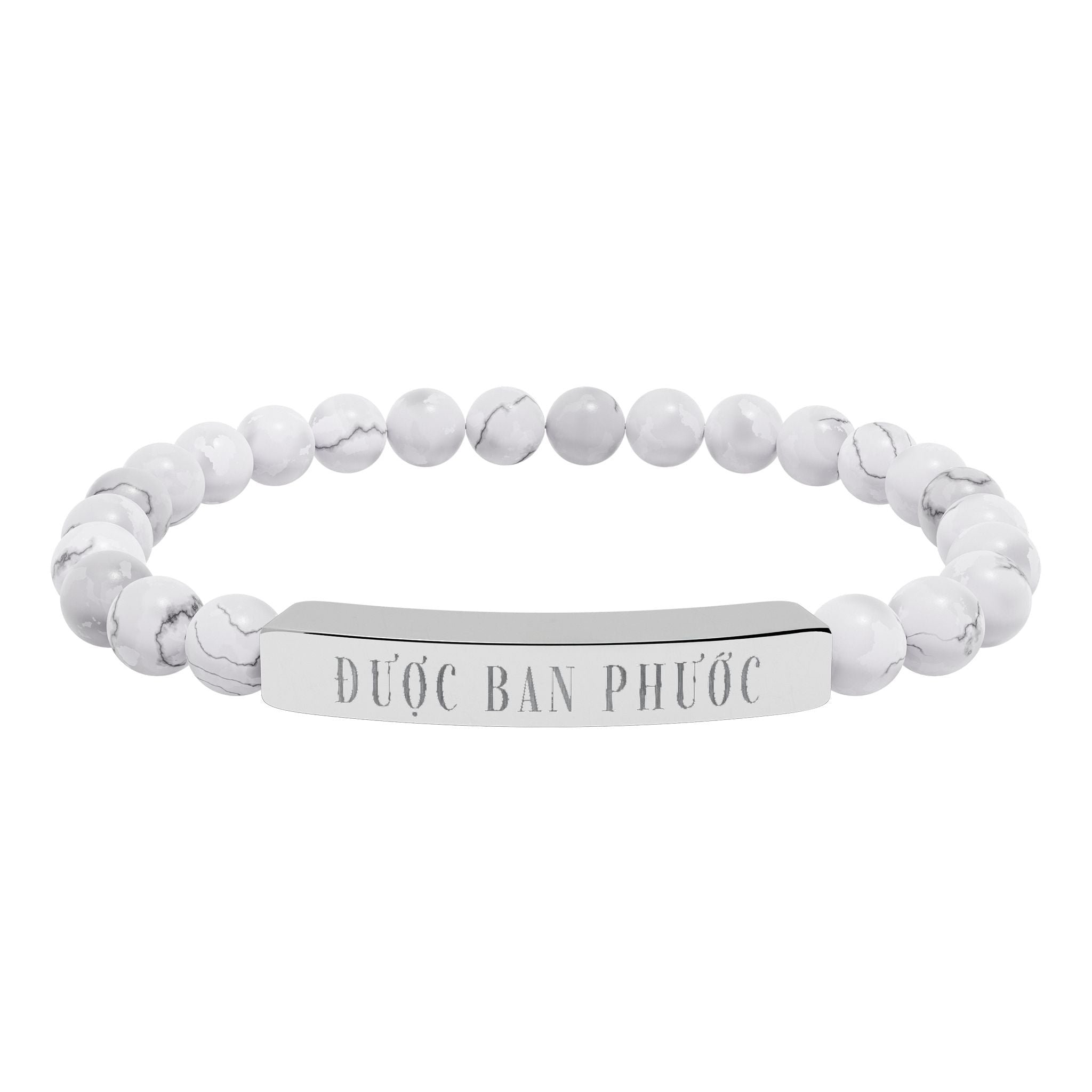 Được ban phước Vietnamese Blessing beaded bracelet, Good fortune Engraved Natural Stone Stretch Bar Bracelet Accessories La Vie Bien Được ban phước Vietnamese Blessing beaded bracelet, Good fortune Engraved Natural Stone Stretch Bar Bracelet