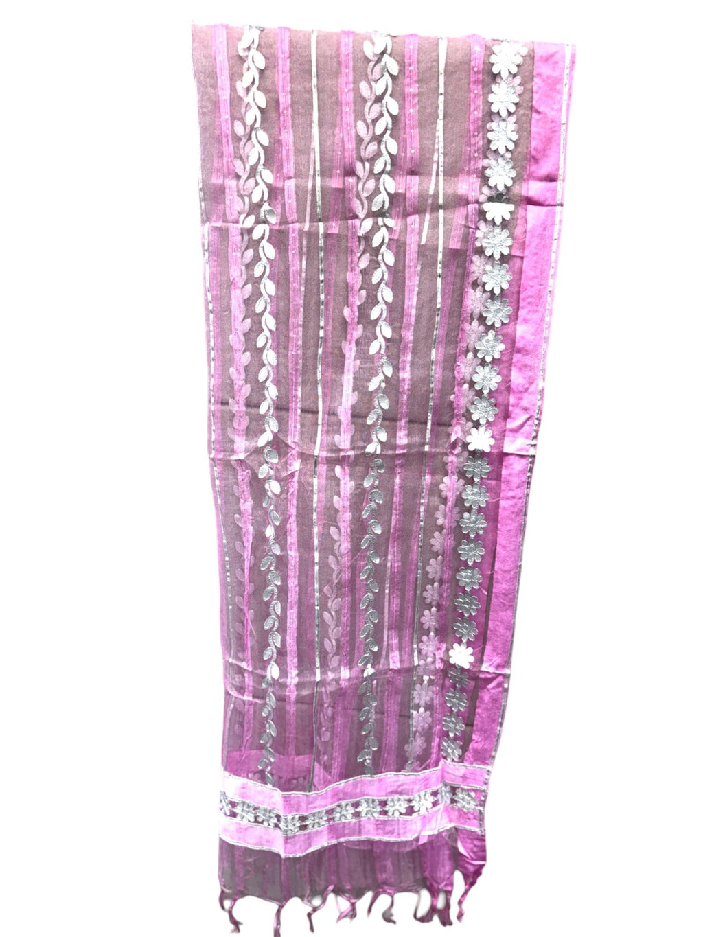 Dupatta with Silver Gota Work Stole / Duppata La Vie Bien Dupatta with Silver Gota Work
