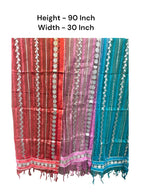 Dupatta with Silver Gota Work Stole / Duppata La Vie Bien Dupatta with Silver Gota Work
