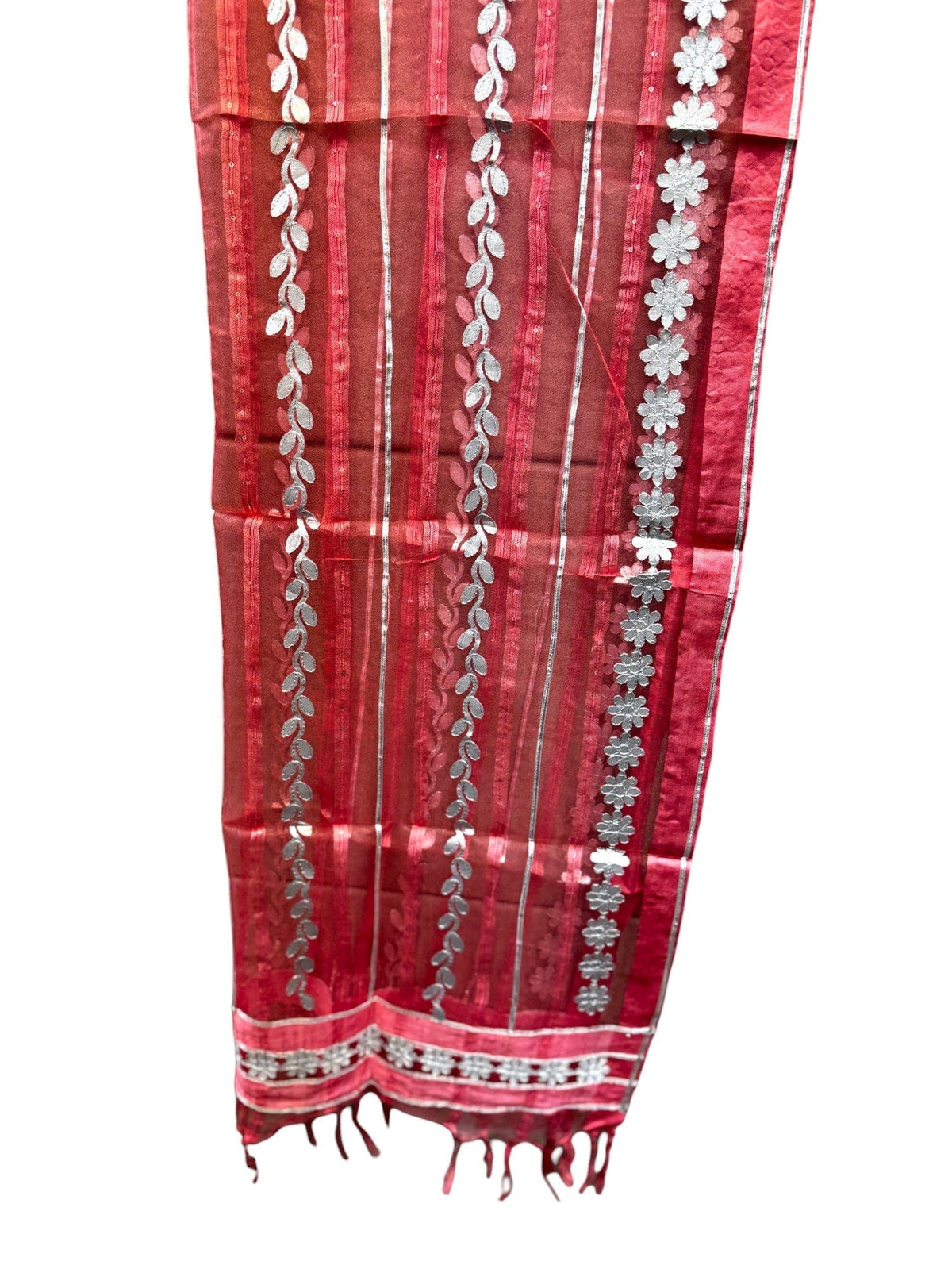 Dupatta with Silver Gota Work Stole / Duppata La Vie Bien Dupatta with Silver Gota Work