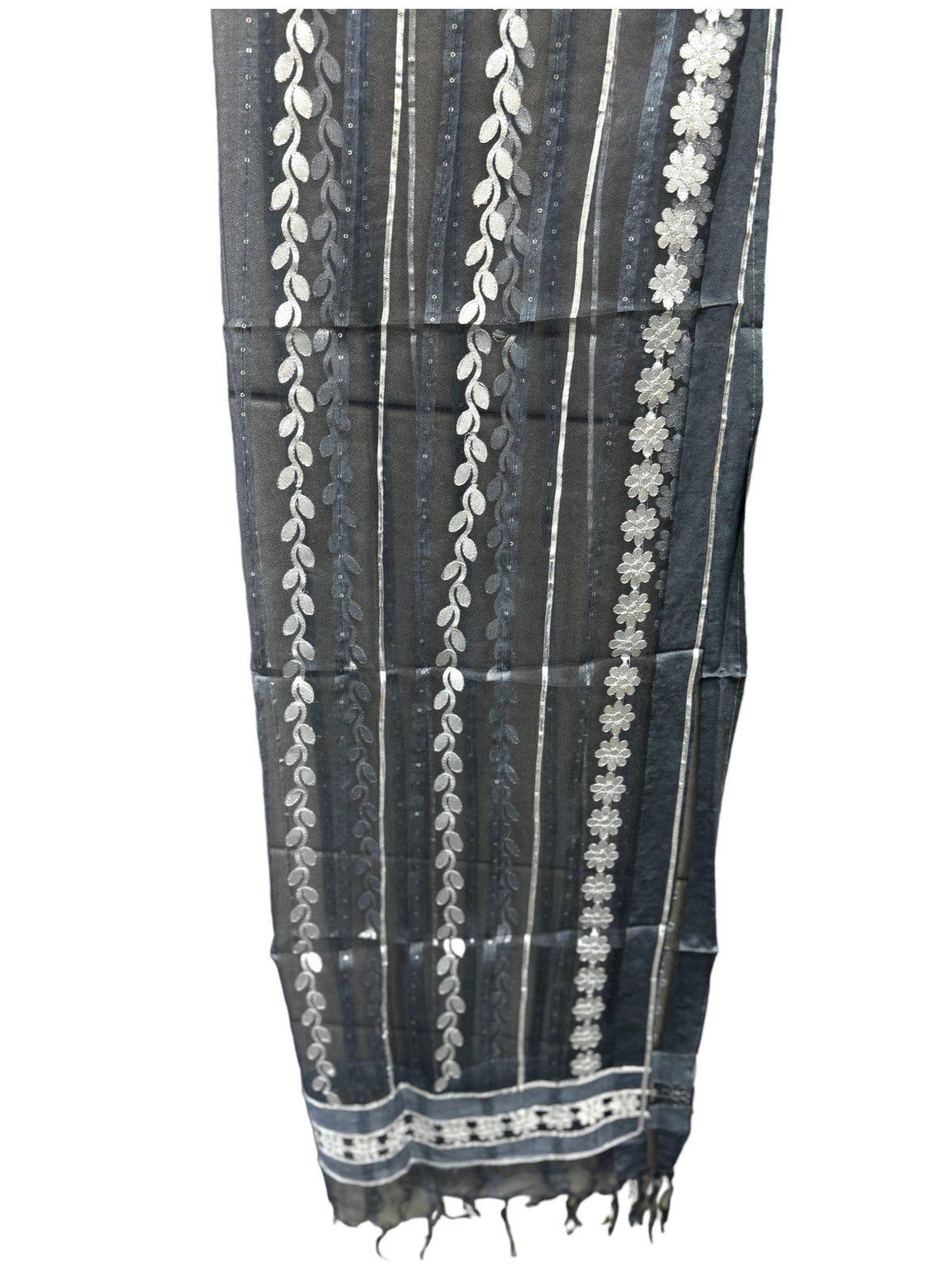 Dupatta with Silver Gota Work Stole / Duppata La Vie Bien Dupatta with Silver Gota Work