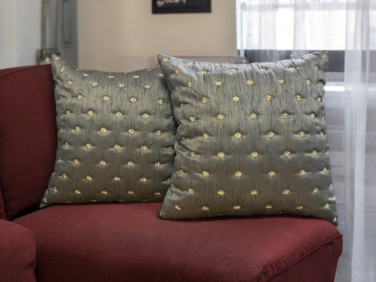 Dupioni Silk Star Cushion or Pillow Cover, Set of 2 Cushion Cover La Vie Bien Dupioni Silk Star Cushion or Pillow Cover, Set of 2