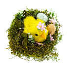 Nestled Chick Amidst Colorful Treasures Tabletop Figurine 3.3 Inches Tall