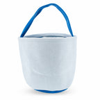 Set of 2 Easter Bunny Tote Bags – Soft Fabric Egg Hunt Baskets Carry Pouches for Kids 9.5 Inches Tall