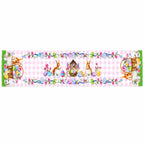 Fabric Easter Table Runner Featuring Playful Bunnies and Pastel Eggs 73 Inches Long