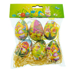Set of 6 Chicks Vintage Style Hanging Easter Egg Ornaments