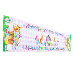 Fabric Easter Table Runner Featuring Playful Bunnies and Pastel Eggs 73 Inches Long