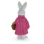 Bunny Figure with Pastel Basket and Sweater Detail 5.8 Inches Tall