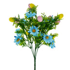 Easter Egg & Floral Bouquet – Artificial Spring Flowers with Decorative Speckled Eggs 13.5 Inches Tall