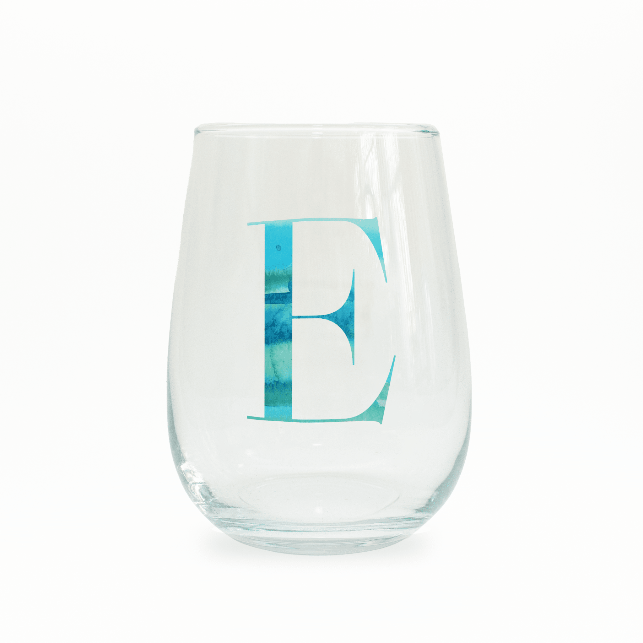E Monogram Stemless Wine Glass Wine Glass La Vie Bien E Monogram Stemless Wine Glass