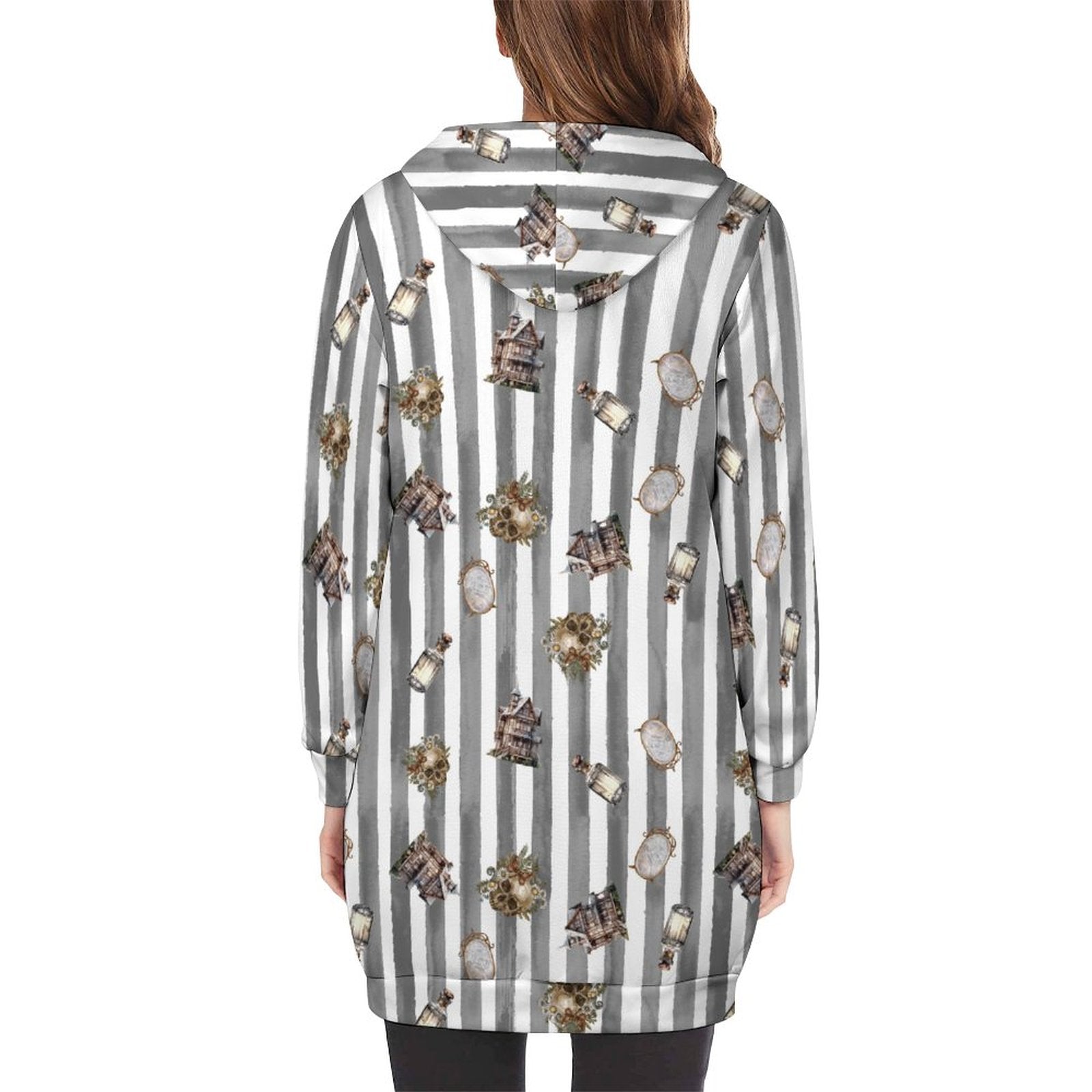 Spooky Vintage dark magic Halloween Full Zipper Long Sleeve Hoodie
