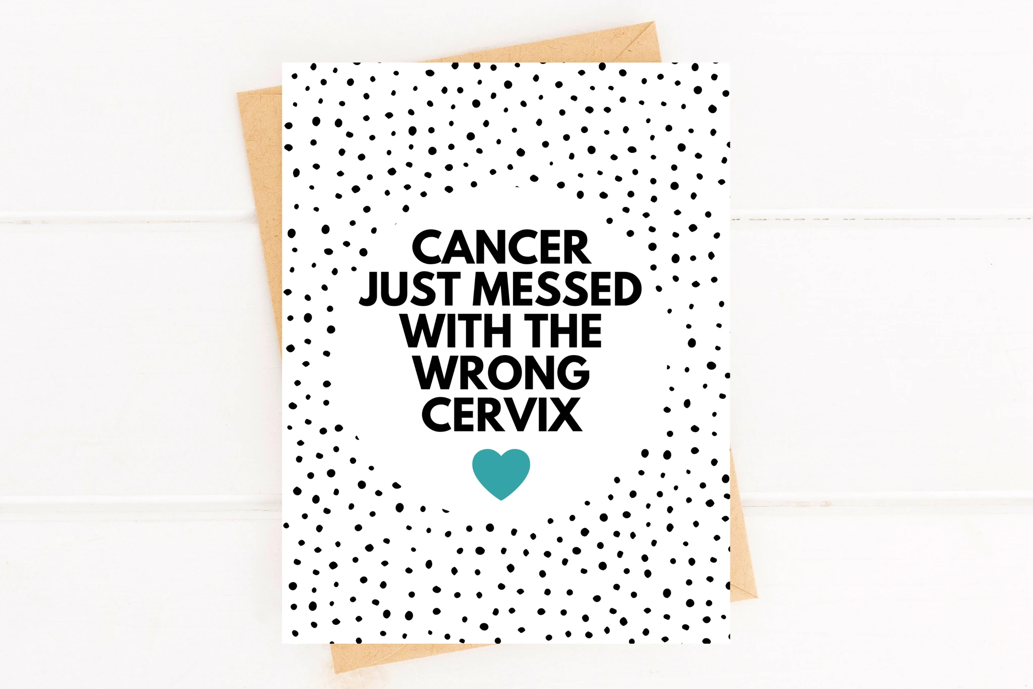 Messed With the Wrong Cervix Cervical Cancer Get Well Card by Five Dot Post