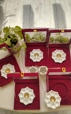 6 Inch Marble Urli with Adorned Velvet Box