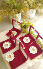 6 Inch Marble Urli with Adorned Velvet Box