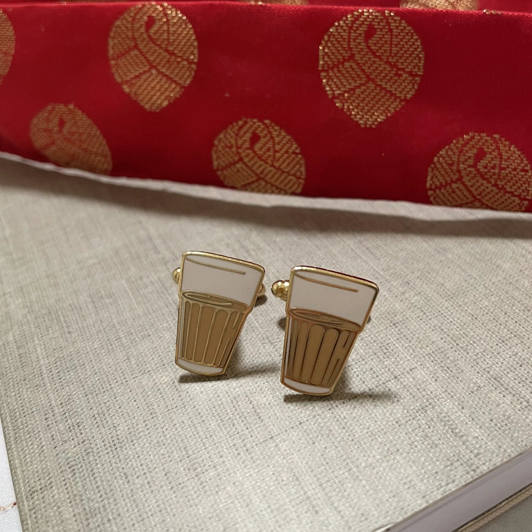 Chai Cup Cufflinks by Modern Desi