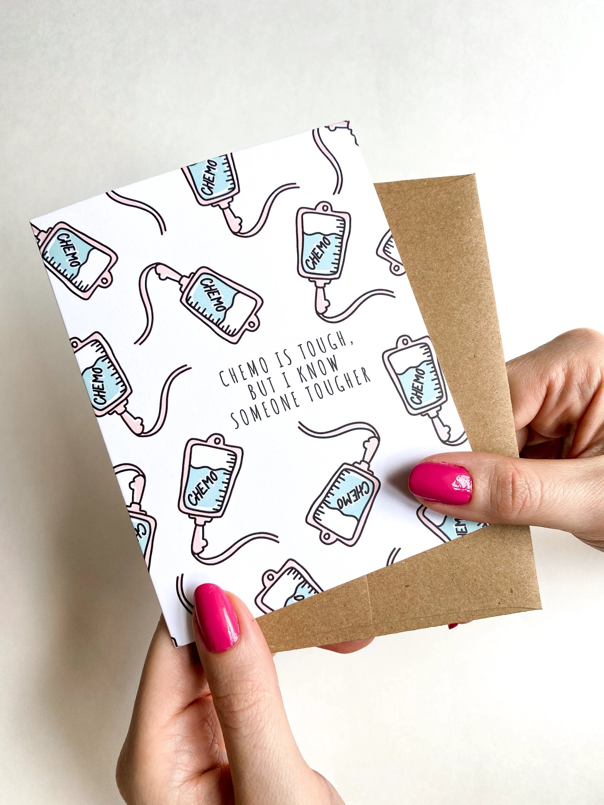 Chemo is Tough Cancer Get Well Card by Five Dot Post