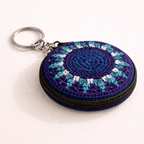 Earbud | Airpod Case Round Crochet Coin Purse | Keychain - Guatemala Keychains La Vie Bien Earbud | Airpod Case Round Crochet Coin Purse | Keychain - Guatemala