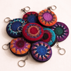 Earbud | Airpod Case Round Crochet Coin Purse | Keychain - Guatemala Keychains La Vie Bien Earbud | Airpod Case Round Crochet Coin Purse | Keychain - Guatemala