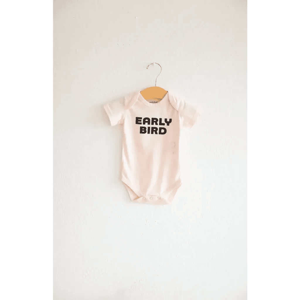 Early Bird Organic Cotton Baby Bodysuit by Polished Prints