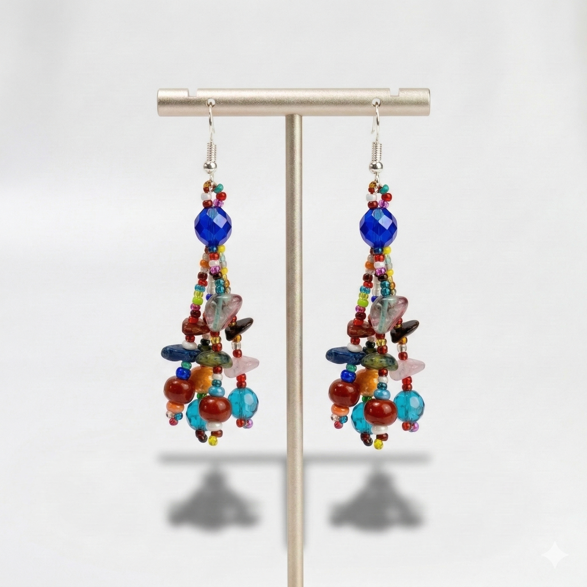 Luzy Seed Bead Dangly Earrings - Guatemala