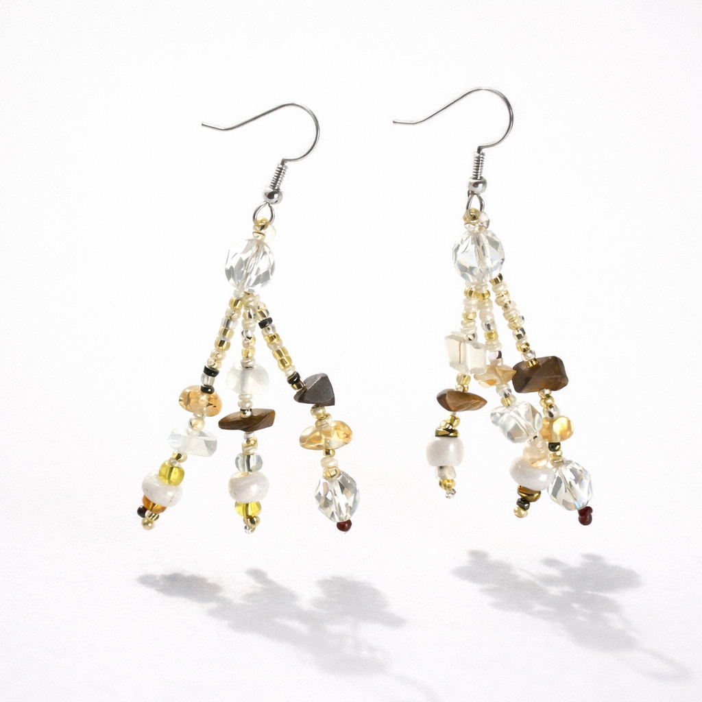 Luzy Seed Bead Dangly Earrings - Guatemala