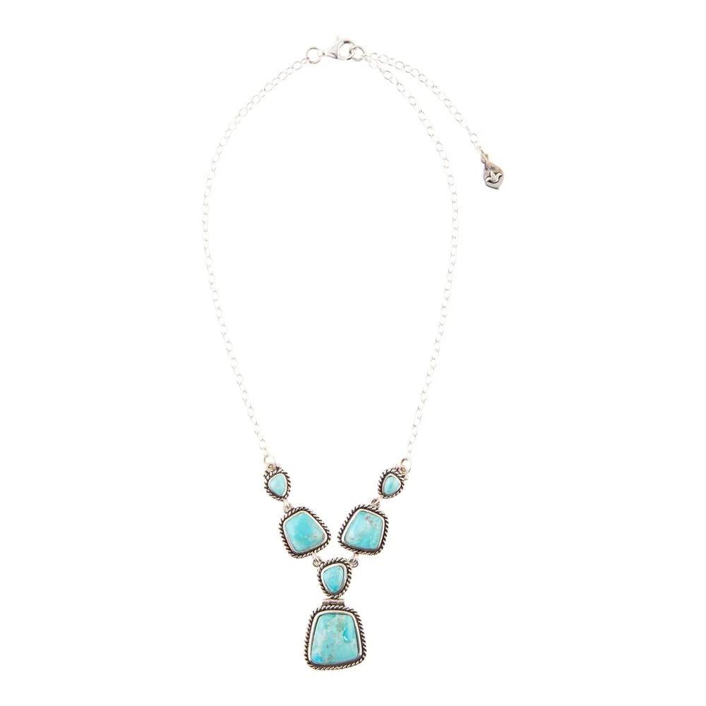 Earth and Sky Blue Turquoise Sterling Silver Necklace by Barse Jewelry