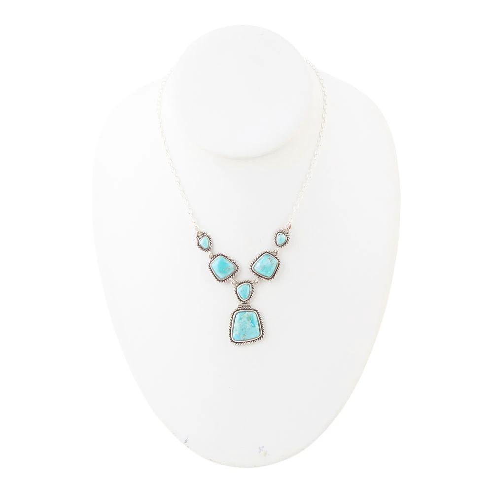 Earth and Sky Blue Turquoise Sterling Silver Necklace by Barse Jewelry