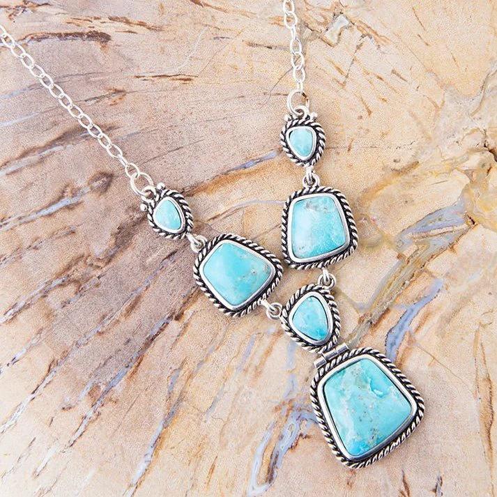 Earth and Sky Blue Turquoise Sterling Silver Necklace by Barse Jewelry