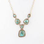 Earth and Sky Blue Turquoise Golden Necklace by Barse Jewelry