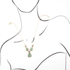 Earth and Sky Blue Turquoise Golden Necklace
