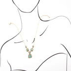 Earth and Sky Blue Turquoise Golden Necklace by Barse Jewelry