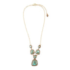 Earth and Sky Blue Turquoise Golden Necklace by Barse Jewelry