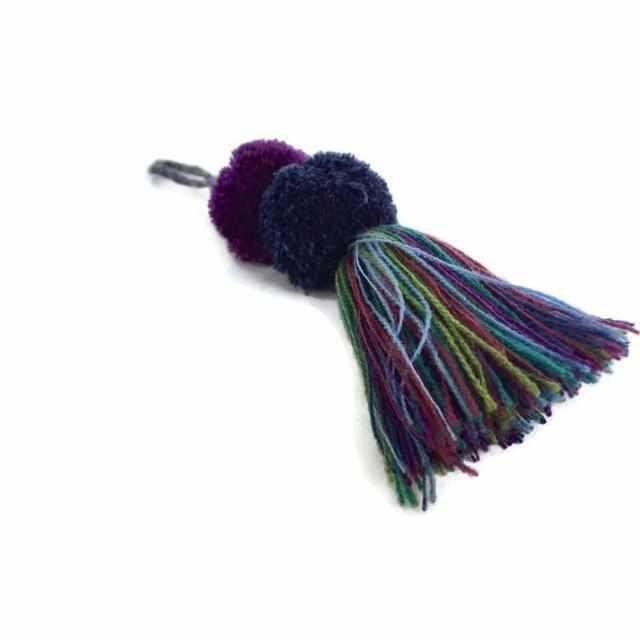 Earth Tone Friendship Tassel Zipper Pull with Pom Poms | Handmade in Mexico Zipper Pulls La Vie Bien Earth Tone Friendship Tassel Zipper Pull with Pom Poms | Handmade in Mexico