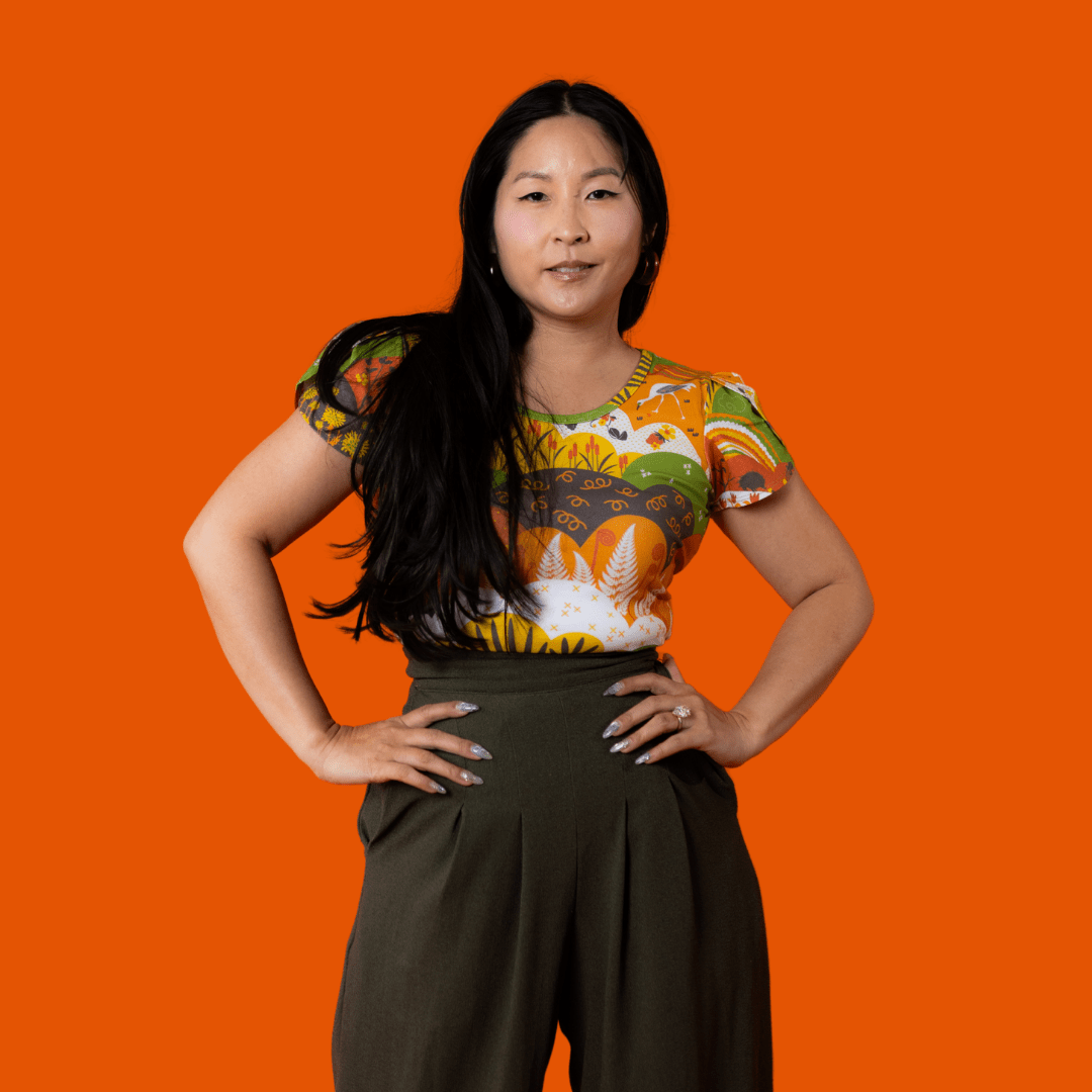 Earth - Toned Meadow Print Tulip Sleeve Graphic tee La Vie Bien Earth - Toned Meadow Print Tulip Sleeve