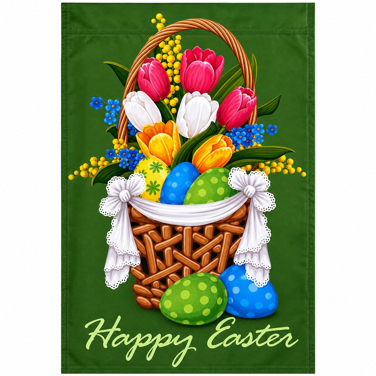 Easter Basket Polyester Garden Outdoor Flag 12 x 18 Inches Easter > Outdoor La Vie Bien Easter Basket Polyester Garden Outdoor Flag 12 x 18 Inches