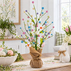 Easter Berry & Egg Floral Branch Arrangement Spring Tabletop Centerpiece with Burlap Base 17.5 Inches Easter > Figurines La Vie Bien Easter Berry & Egg Floral Branch Arrangement Spring Tabletop Centerpiece with Burlap Base 17.5 Inches