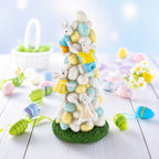 Easter Bunny Climbing Egg Tower Playful Rabbit Figurine for Spring Decor 10.6 Inches Easter > Figurines > Bunnies La Vie Bien Easter Bunny Climbing Egg Tower Playful Rabbit Figurine for Spring Decor 10.6 Inches