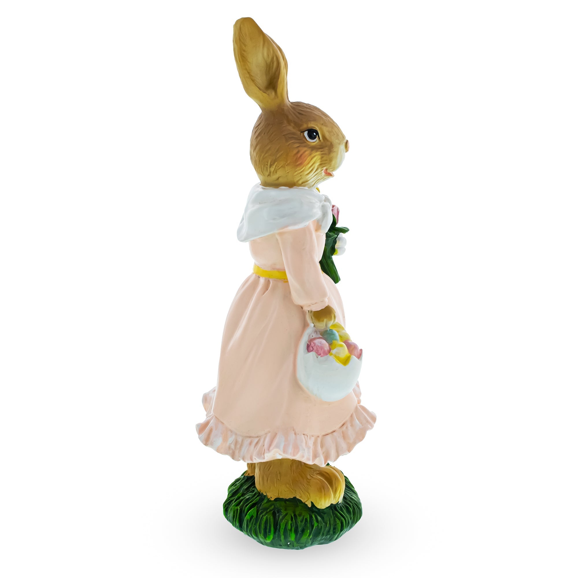 Easter Bunny Figurine with Flowers - Spring Rabbit Decor 8.7 Inches Easter > Figurines > Bunnies La Vie Bien Easter Bunny Figurine with Flowers - Spring Rabbit Decor 8.7 Inches