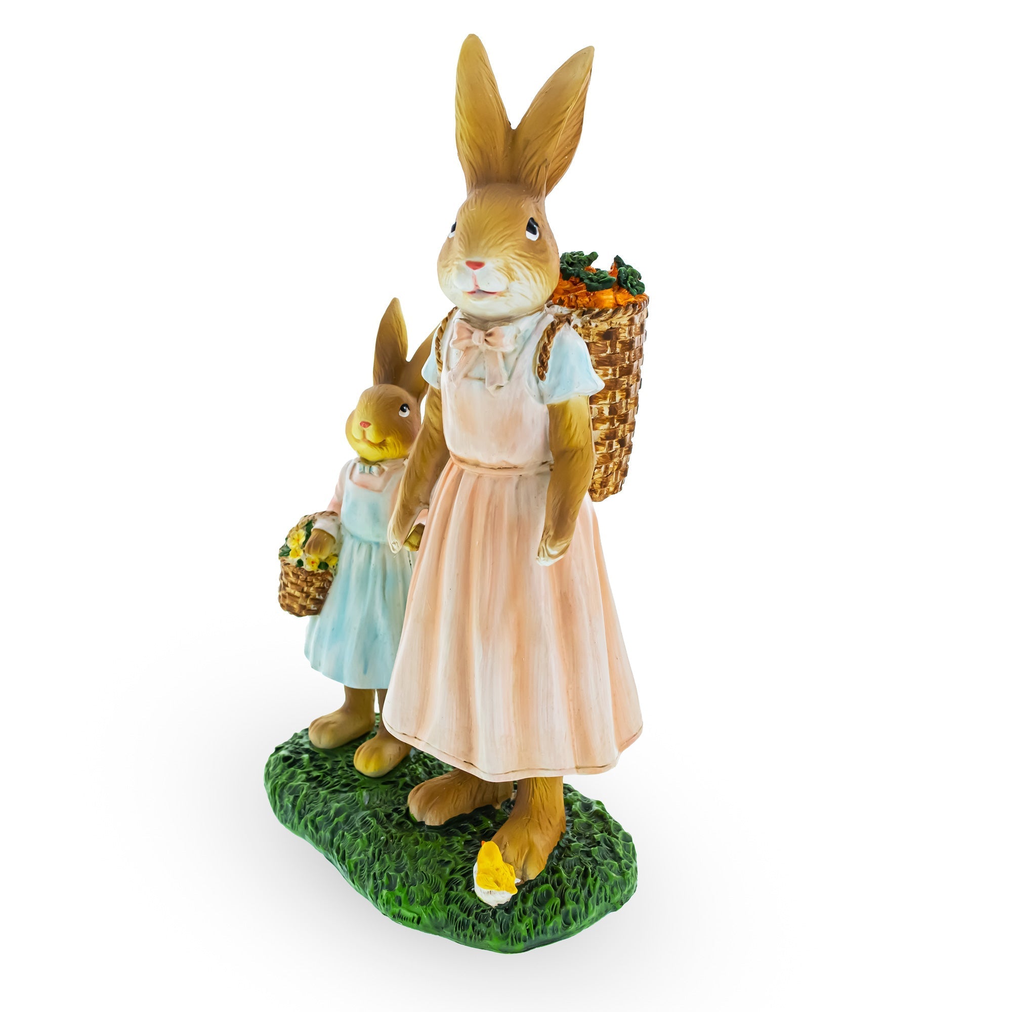 Easter Bunny Mother and Child Figurine - Spring Home Decor 11 Inches Easter > Figurines > Bunnies La Vie Bien Easter Bunny Mother and Child Figurine - Spring Home Decor 11 Inches