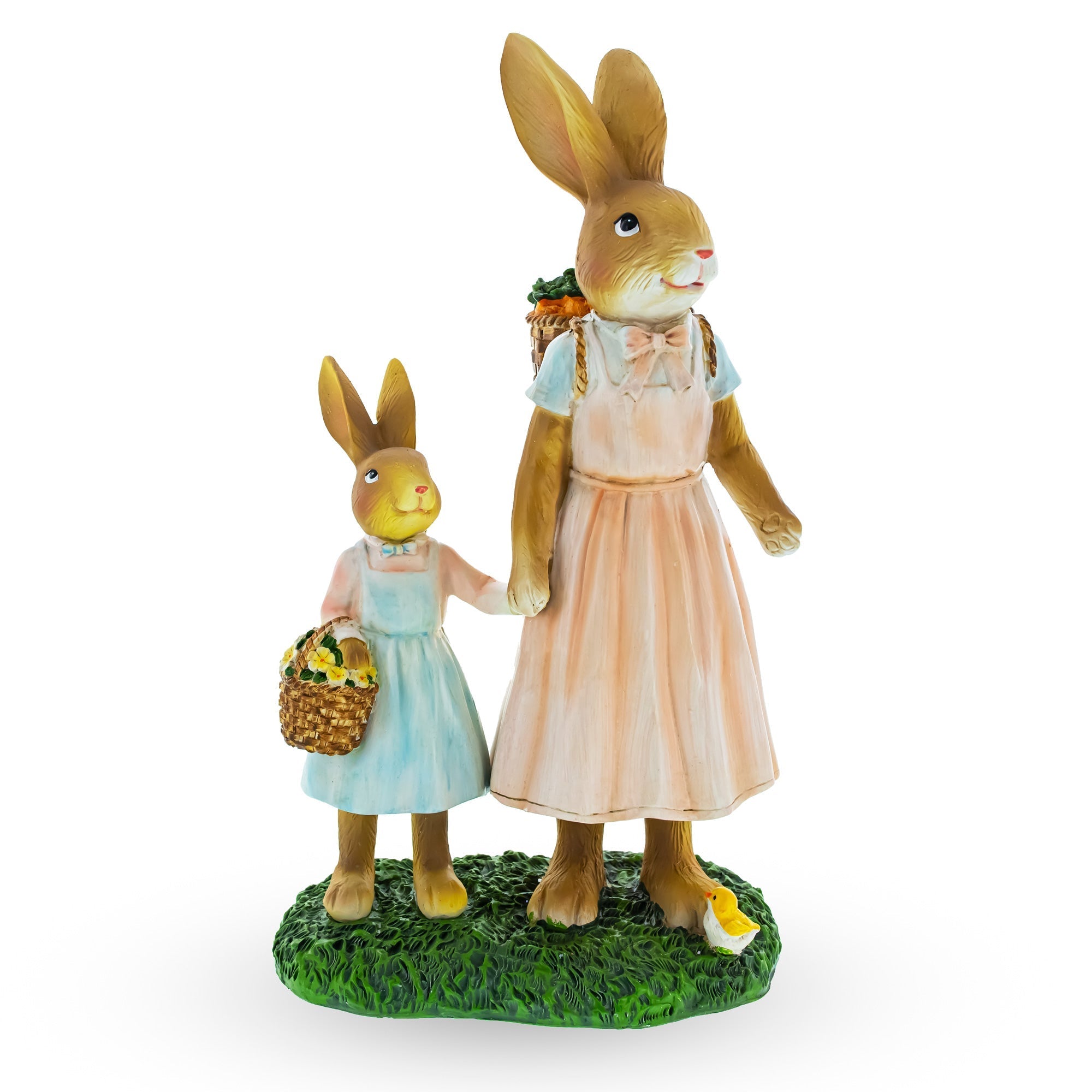 Easter Bunny Mother and Child Figurine - Spring Home Decor 11 Inches Easter > Figurines > Bunnies La Vie Bien Easter Bunny Mother and Child Figurine - Spring Home Decor 11 Inches