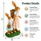 Easter Bunny Mother and Child Figurine - Spring Home Decor 11 Inches Easter > Figurines > Bunnies La Vie Bien Easter Bunny Mother and Child Figurine - Spring Home Decor 11 Inches