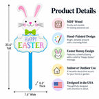 Easter Bunny Yard Sign Happy Easter Outdoor Lawn Decor with Stake Spring Garden Decoration 23.6 Inches Tall Easter > Outdoor La Vie Bien Easter Bunny Yard Sign Happy Easter Outdoor Lawn Decor with Stake Spring Garden Decoration 23.6 Inches Tall