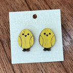 Easter Chick Earrings - Wood Earrings
