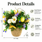 Easter Egg & Floral Arrangement – Rustic Spring Tabletop Decor in Burlap Pot 6.4 Inches Tall Easter > Figurines La Vie Bien Easter Egg & Floral Arrangement – Rustic Spring Tabletop Decor in Burlap Pot 6.4 Inches Tall